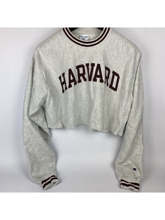 Champion Tops - Champion Harvard Reverse Weave Crewneck Medium Cutoff Crop Top